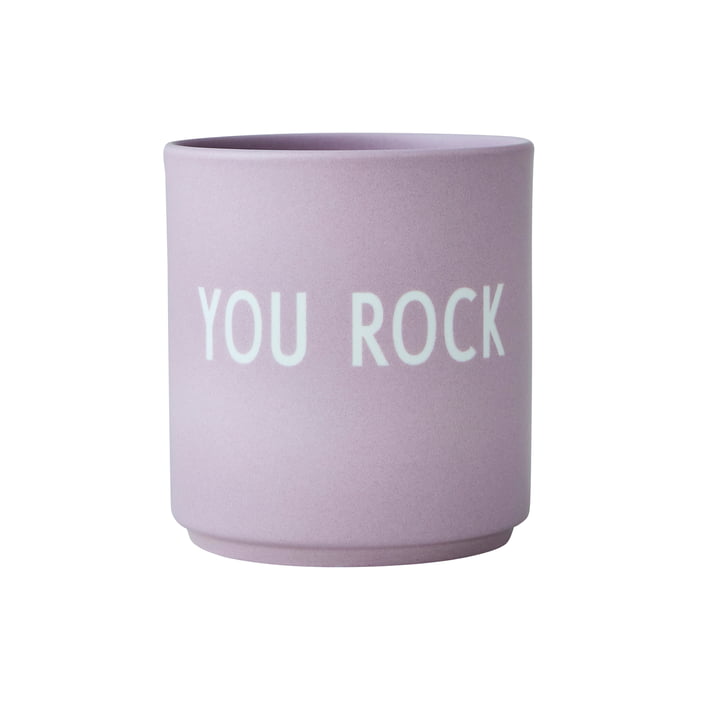The AJ Favourite porcelain mug from Design Letters , You Rock / lavender