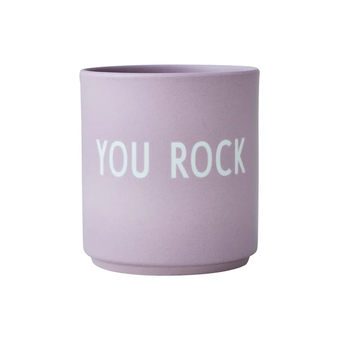 The AJ Favourite porcelain mug from Design Letters , You Rock / lavender