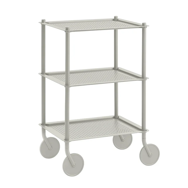 The Flow side trolley from Muuto , 3 shelves, gray