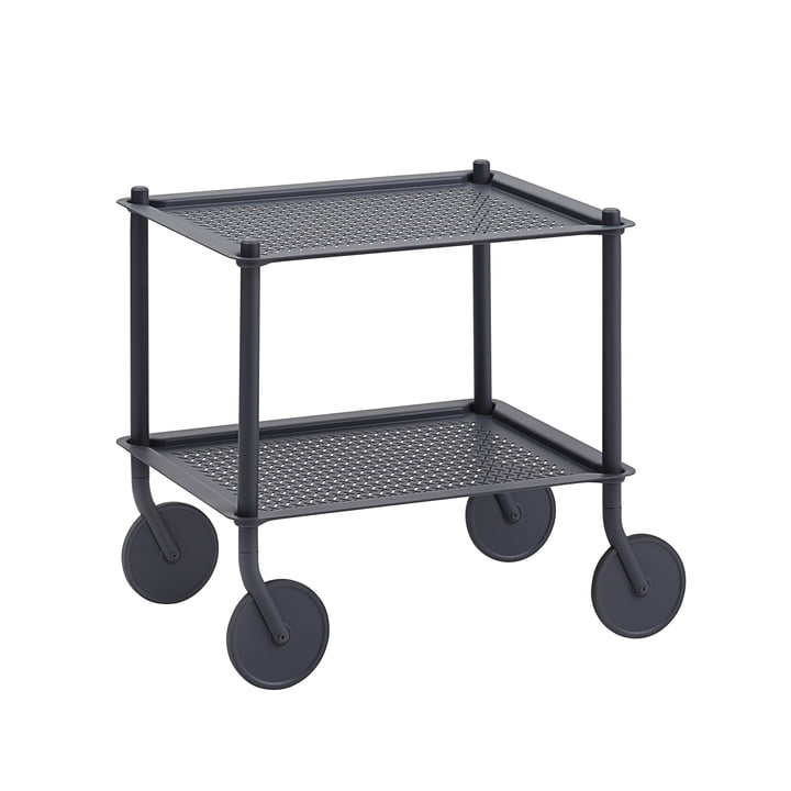 The Flow side trolley from Muuto , 2 shelves, blue-grey