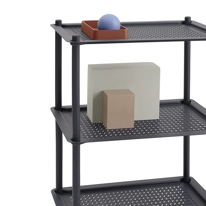 The Flow side trolley from Muuto with 3 shelves