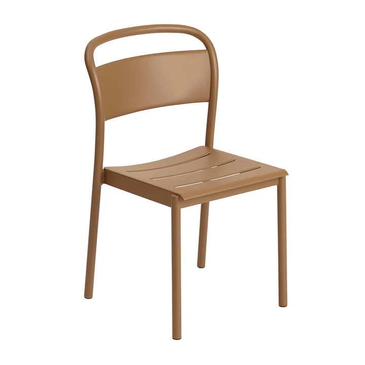 The Linear Steel Side Chair of Muuto , burnt orange