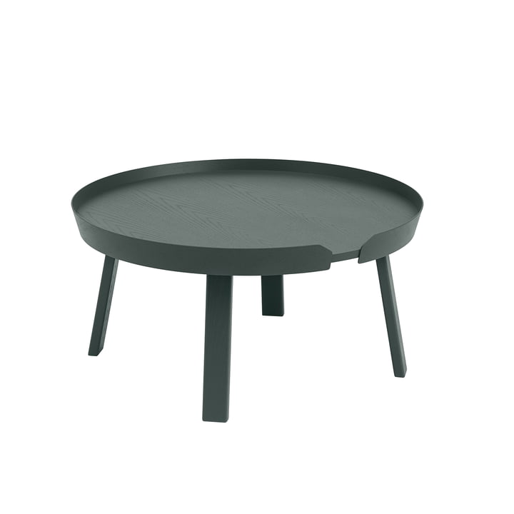 The Around Coffee table from Muuto , Ø 72 cm, dark green