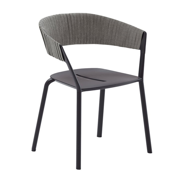 Ria Armchair (rope weave, partly), dark grey / grey from Fast
