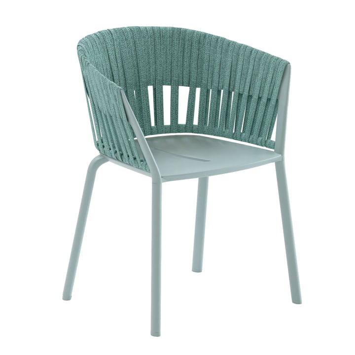 Ria Armchair (rope weave), light blue / mint green from Fast
