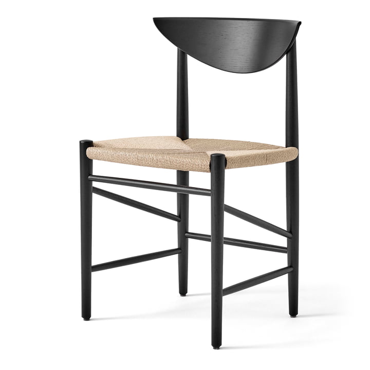 The Drawn HM3 chair from & Tradition, black lacquered / paper cord