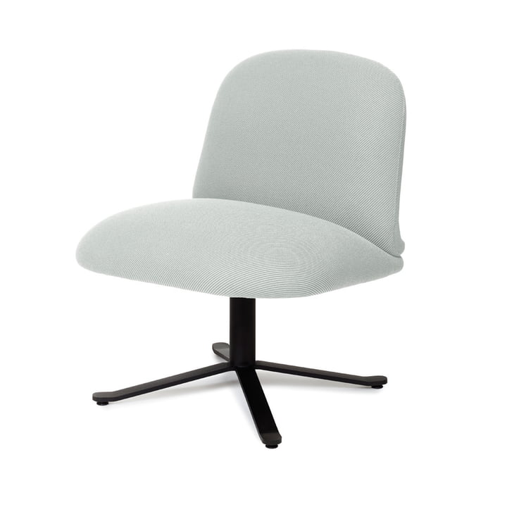 Optum Lounge chair, graphite black (RAL 9011) / light grey (Camira Oceanic OOC13) from Puik
