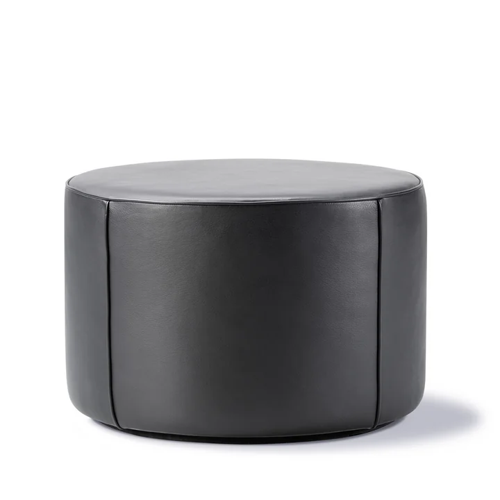 Fredericia - Mono Pouf Ø 55 cm, leather 301 black