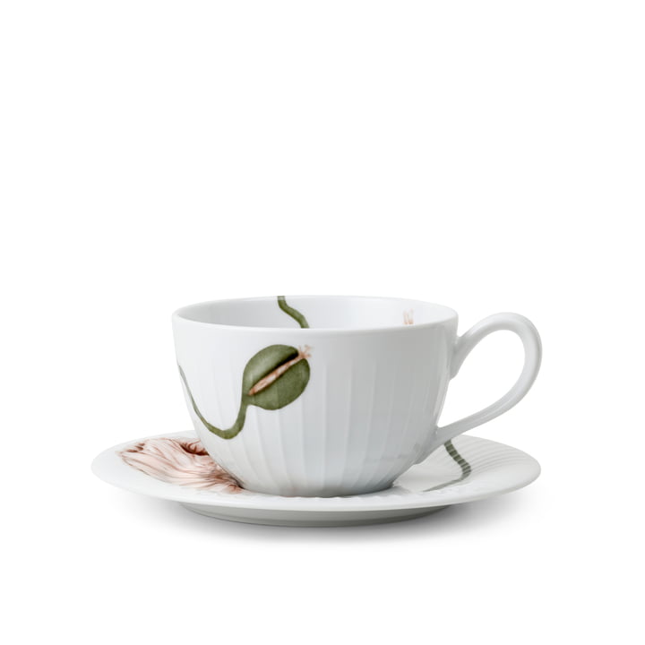 The Hammershøi Poppy tea cup and saucer from Kähler Design , 38 cl, white