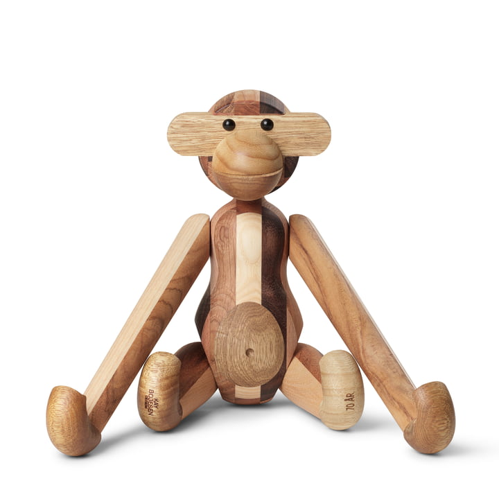 The wooden monkey medium by Kay Bojesen, various types of wood (anniversary edition)