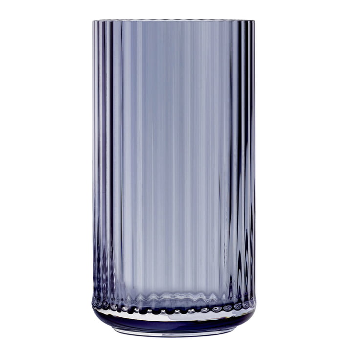 The glass vase from Lyngby Porcelæn , H 38 cm, midnight blue