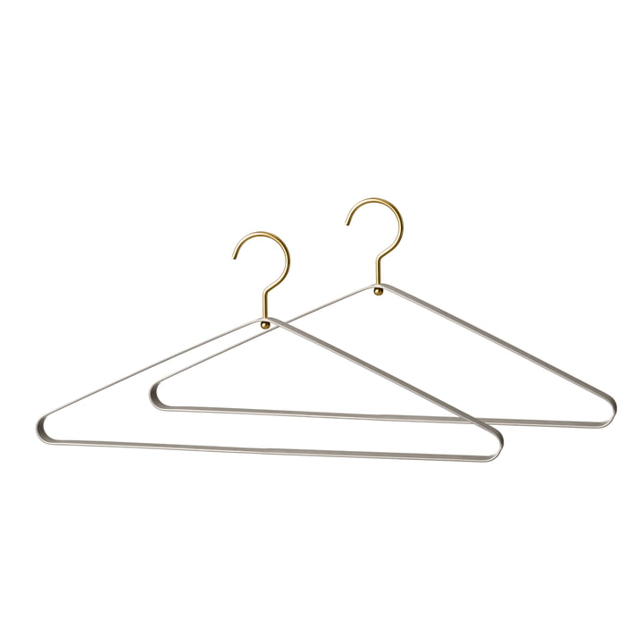 The Vestis coat hanger from AYTM , taupe / gold (set of 2)