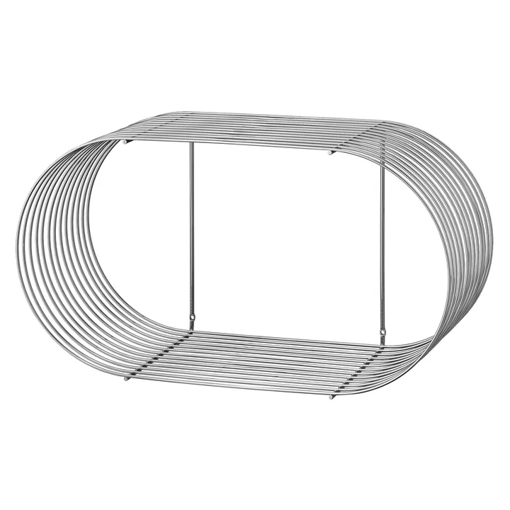 The Curva wall shelf from AYTM , 61.4 x 33 cm, silver