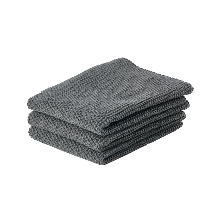 The cleaning cloth from Zone Denmark , 27 x 27 cm, anthracite (set of 3)