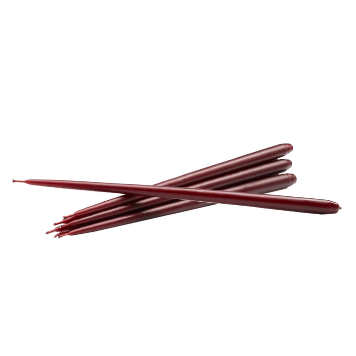 Candles by Ester & Erik (set of 6) from Stoff Nagel in burgundy red