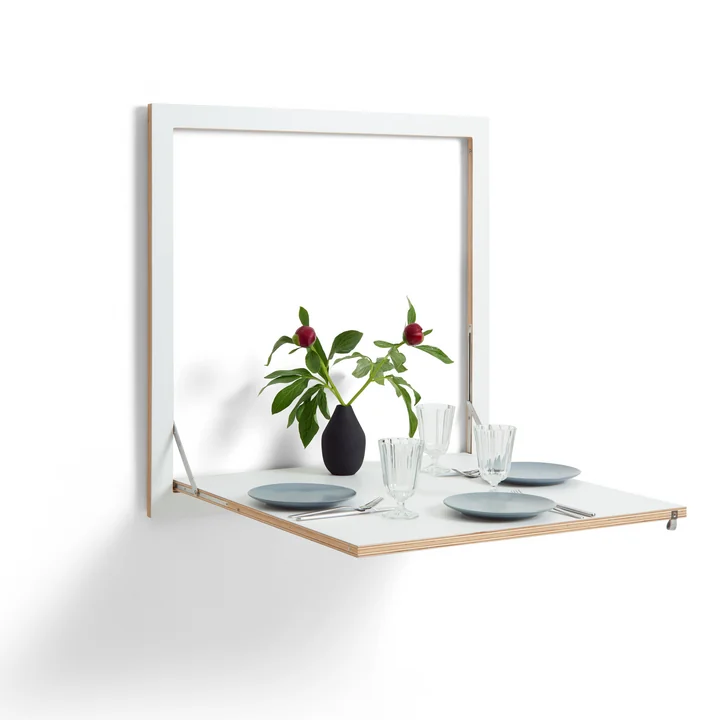 Fläpps Kittchen Table 80 x 80 cm from Ambivalenz in white