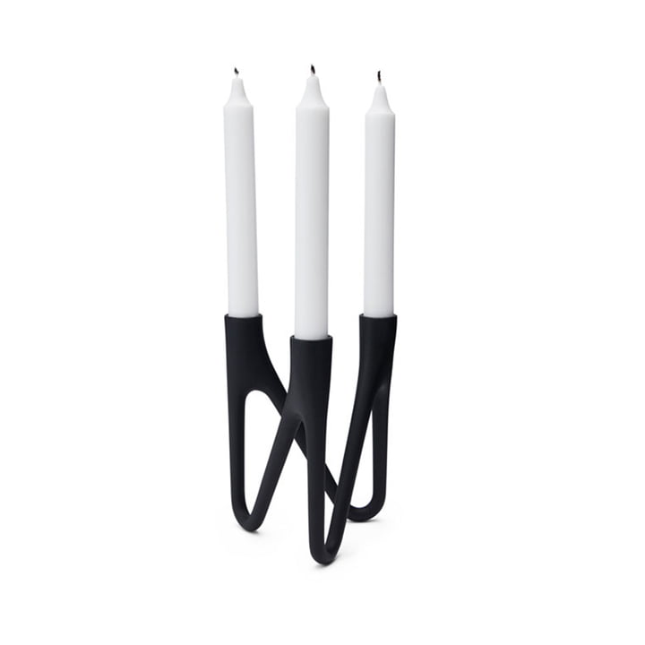 Roots Candleholder from Morsø for 3 candles in black