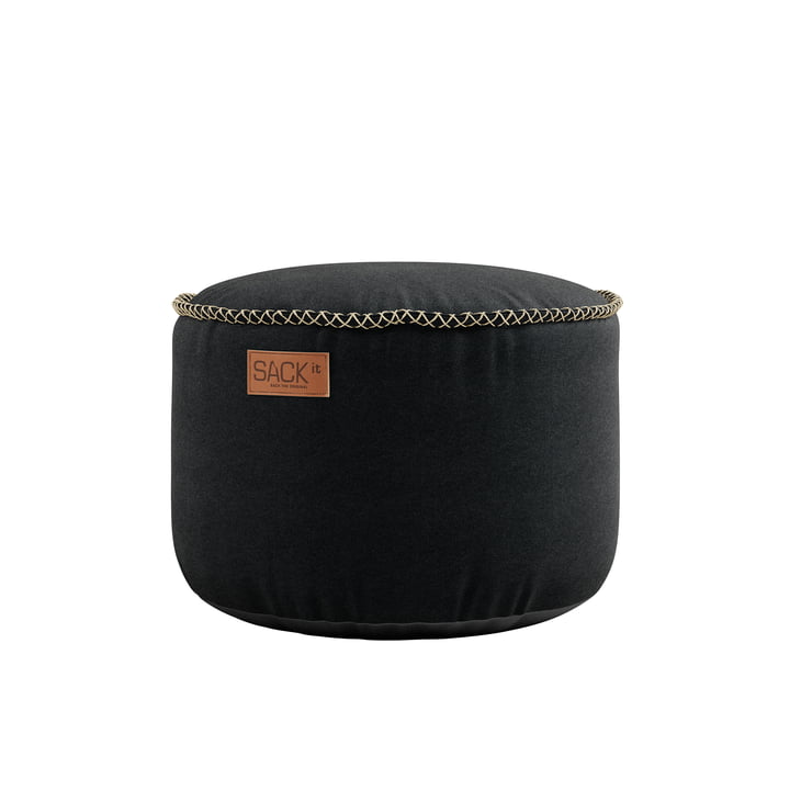 The RETRO it Canvas Pouf from SACK it, black