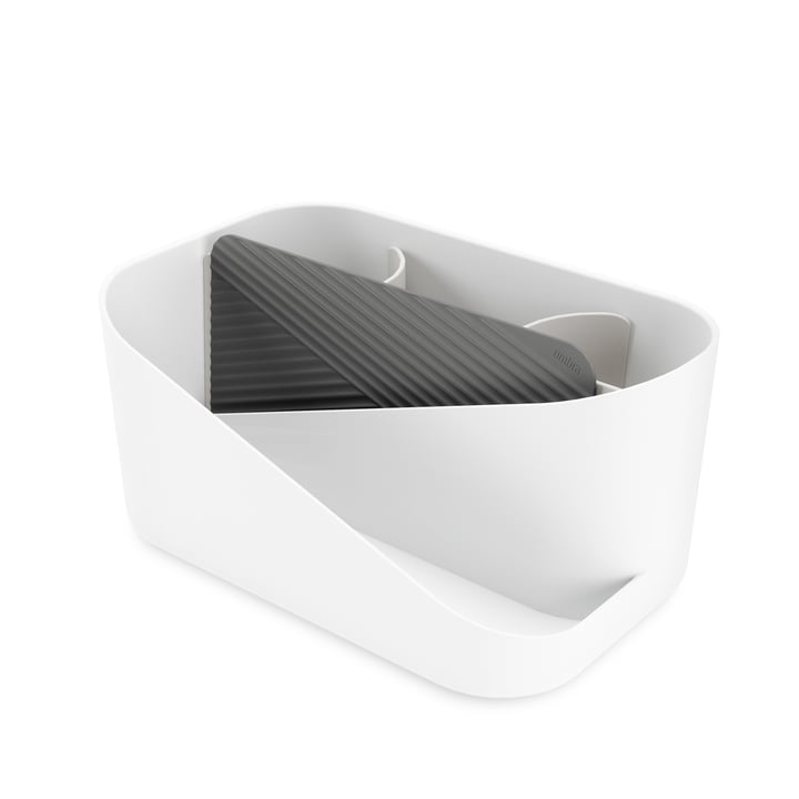Glam Bathroom organizer for hair styling products from Umbra in white / charcoal