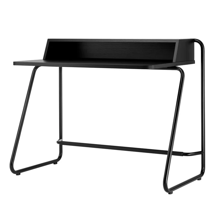 S 1200 Secretary from Thonet in steel black / body MDF deep black (RAL 9005) / table beech black stained