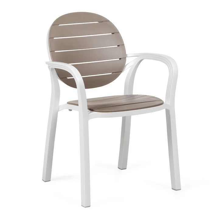 The Palma armchair from Nardi , bianco / tortora