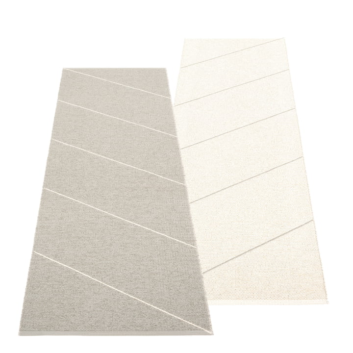 The Randy reversible rug from Pappelina , 70 x 225 cm, warm grey / vanilla