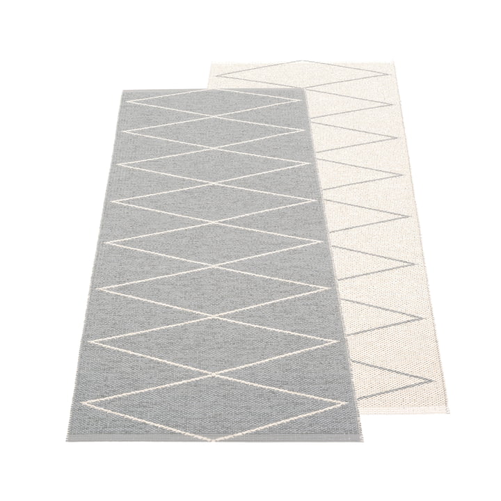 The Max reversible rug from Pappelina , 70 x 160 cm, grey / vanilla