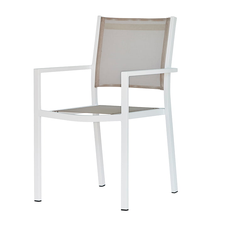 The Aria stacking chair from Fiam, white / taupe