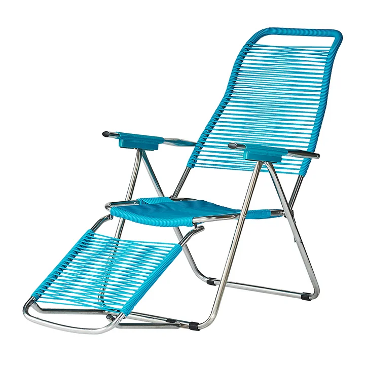 The deck chair Spaghetti by Fiam, frame aluminum / cover petrol