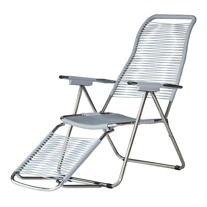 The deck chair Spaghetti by Fiam, frame aluminum / covering gray