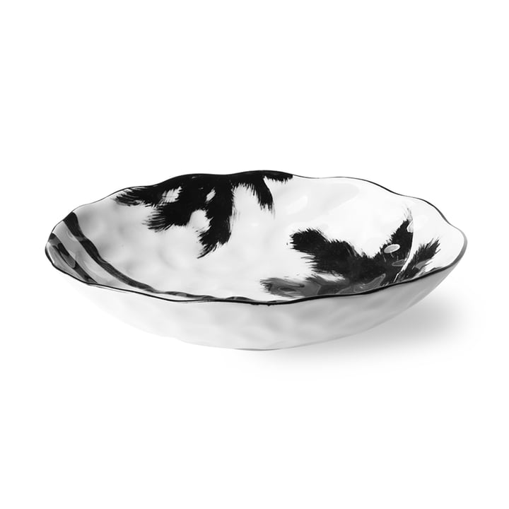 The Bold & Basic Ceramic bowl from HKliving , 28 x 20 cm, white / palm motif