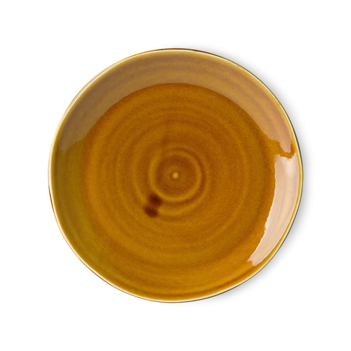 The Kyoto plate from HKliving , Ø 25,5 cm, brown