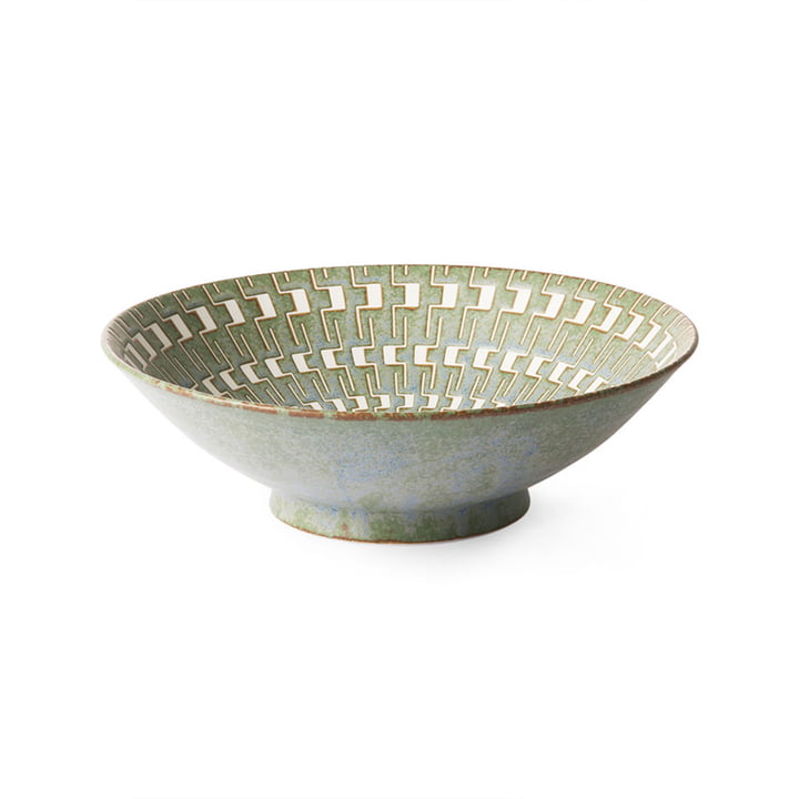 HKliving - Kyoto Salad bowl, Ø 25 cm, green / white