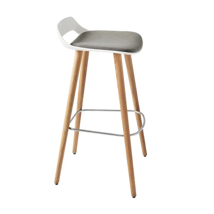 The Occo bar stool from Wilkhahn with comfortable seat cushion