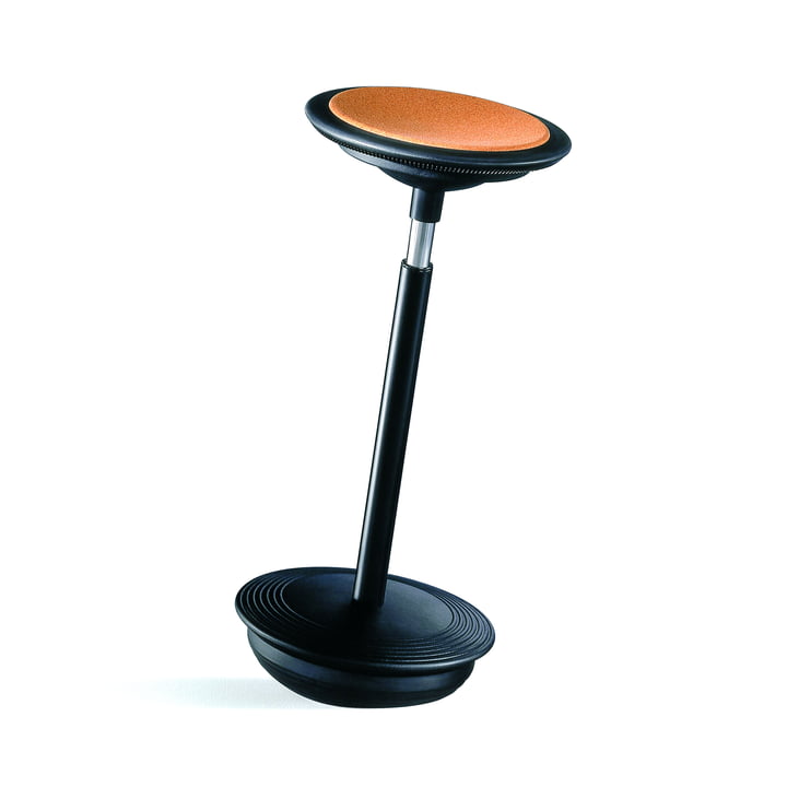The Stitz stool from Wilkhahn , cork / black