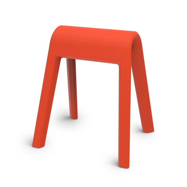The seat buck from Wilkhahn , orange-red