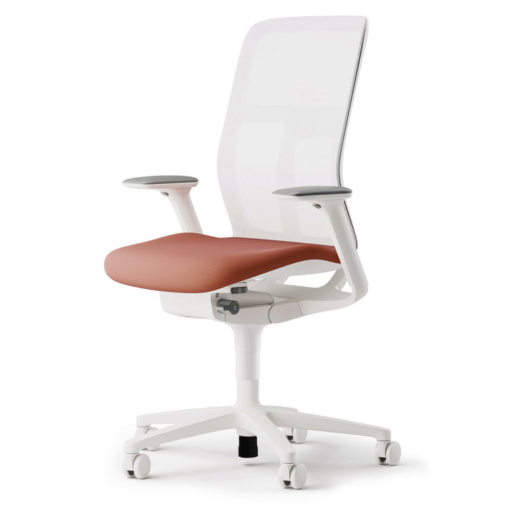 AT 187/71 office swivel chair from Wilkhahn with seat in Remix 2-653 / back white (hard floor)