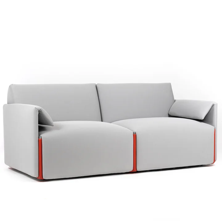 Costume sofa 2-seater, composition B with armrests, Fidivi One 8504 / orange 1110C by Magis