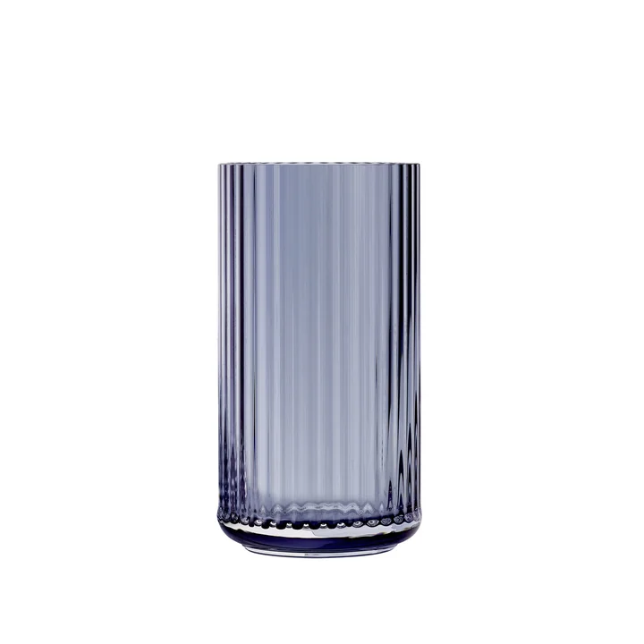 Glass vase H 15.5 cm from Lyngby Porcelæn in midnight blue