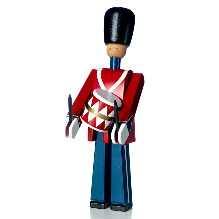 Drummer wooden figure, red / blue / white from Kay Bojesen