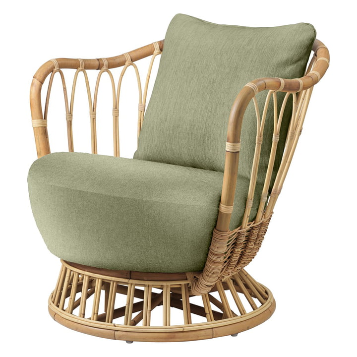 Grace Lounge Armchair from Gubi in green (Bel Lino Alessandro Bini G077/19)