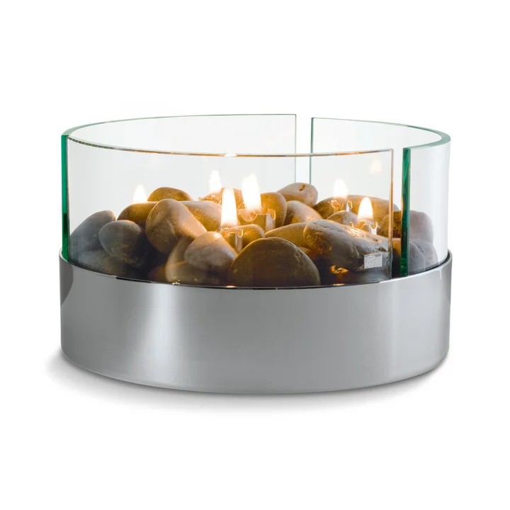 Burn Table fireplace Ø 20 cm from Philippi in silver