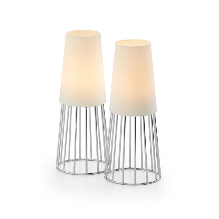 Lighthouse Tealight holder from Philippi in white / silver (set of 2)