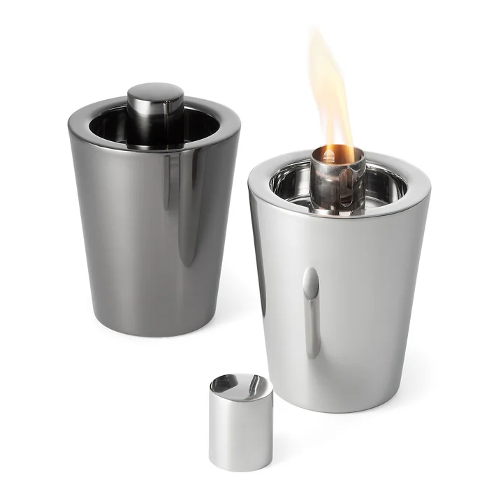 Tarcia Table torch from Philippi in black and silver