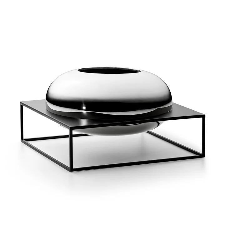 Solero Vase XL in stand from Philippi in silver / black