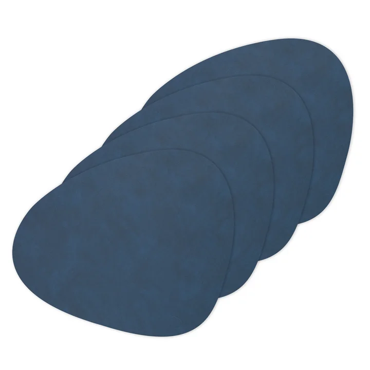 Placemat Curve L in Nupo midnight blue (set of 4) by Lind DNA