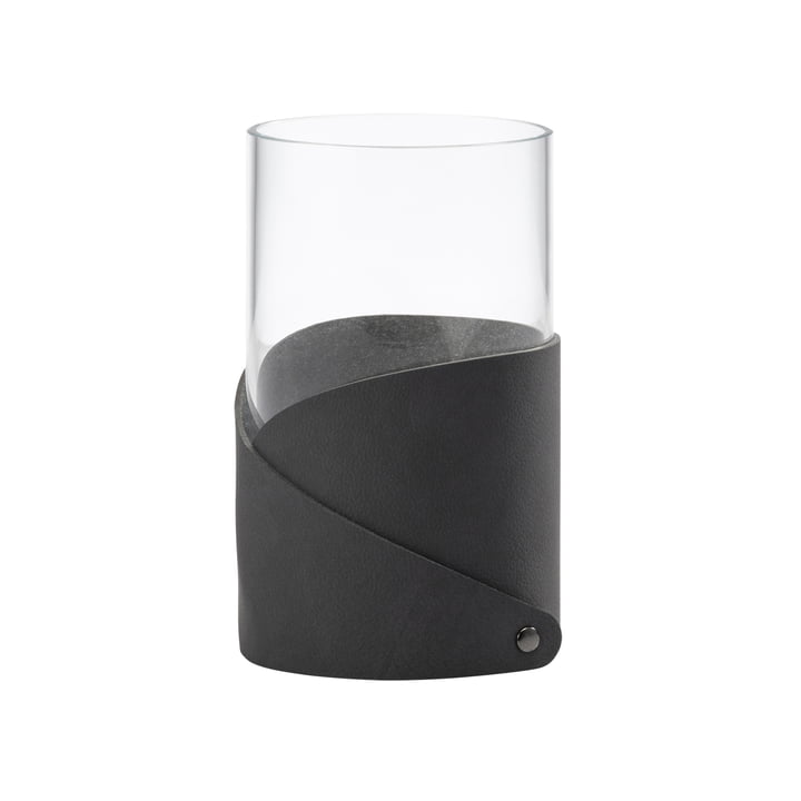 Fold Vase M Ø 11 cm from LindDNA in Nupo anthracite / glass