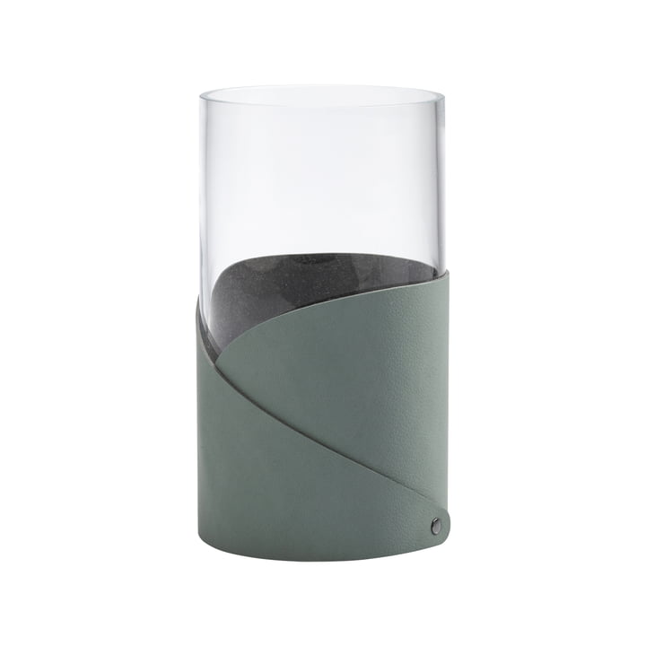 Fold Vase M Ø 11 cm from LindDNA in Nupo pastel green / glass
