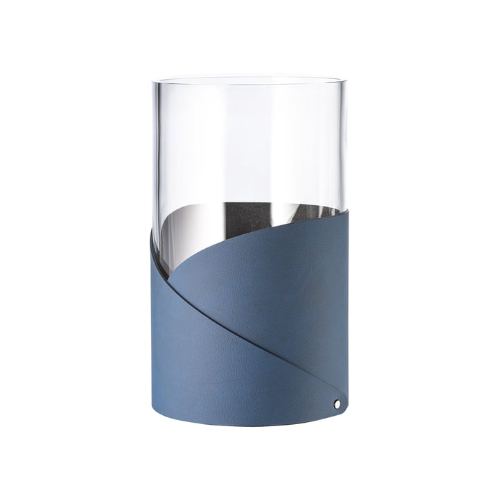 Fold Vase M Ø 11 cm from LindDNA in Nupo midnight blue / glass