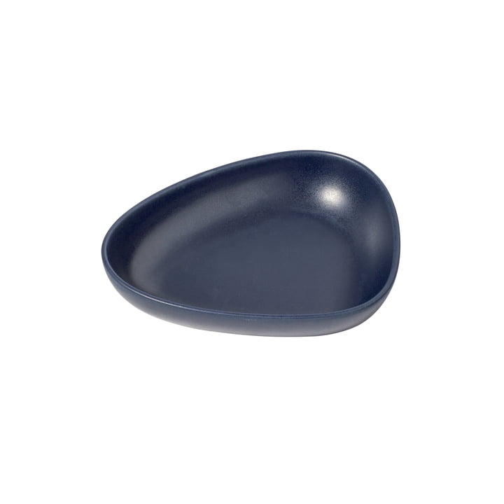 Curve Stoneware deep plate 22 x 19 cm from LindDNA in navy blue